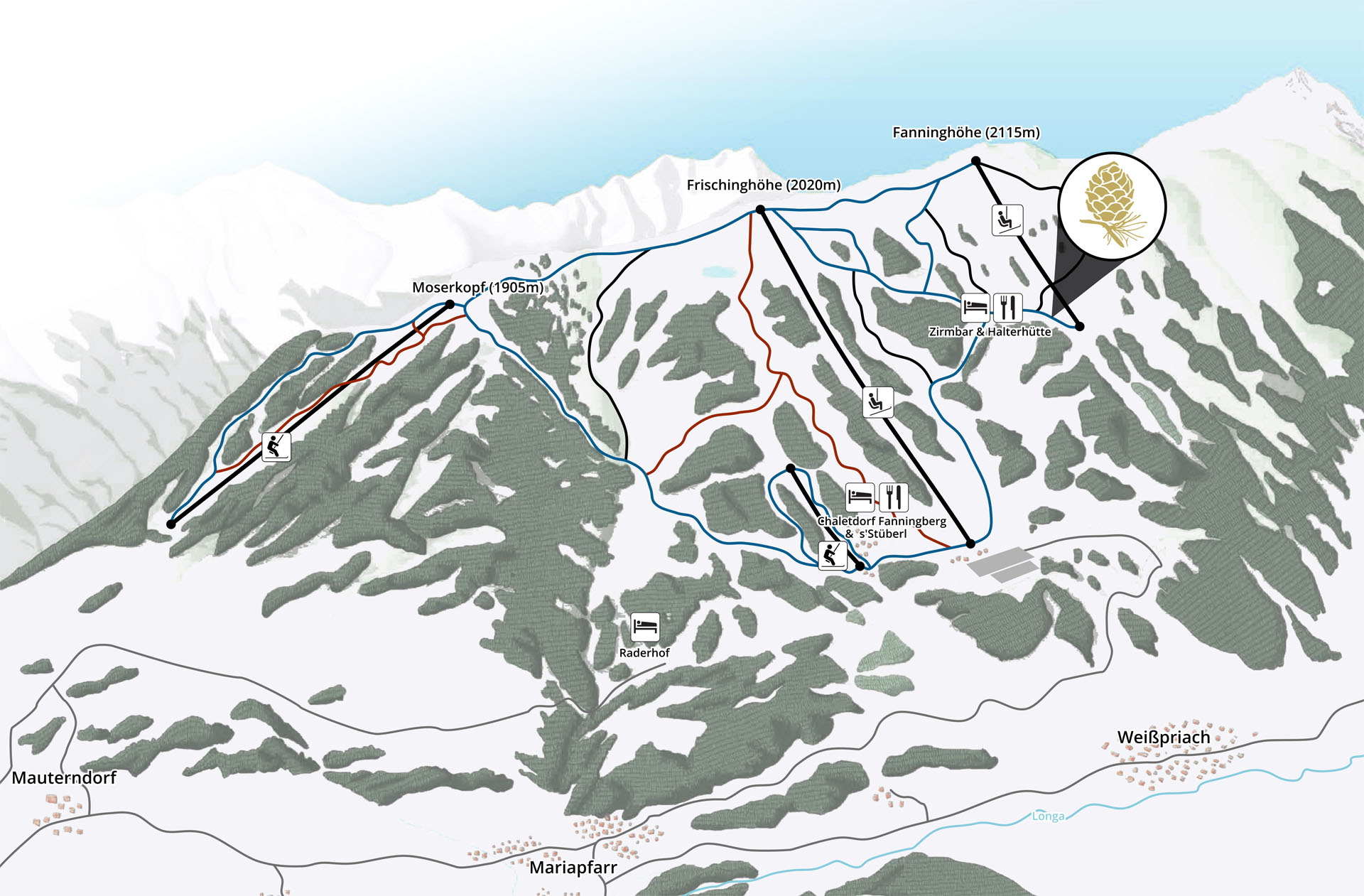 Skigebiet Fanningberg Urlaub Lungau Ferienwohnung Zirberl