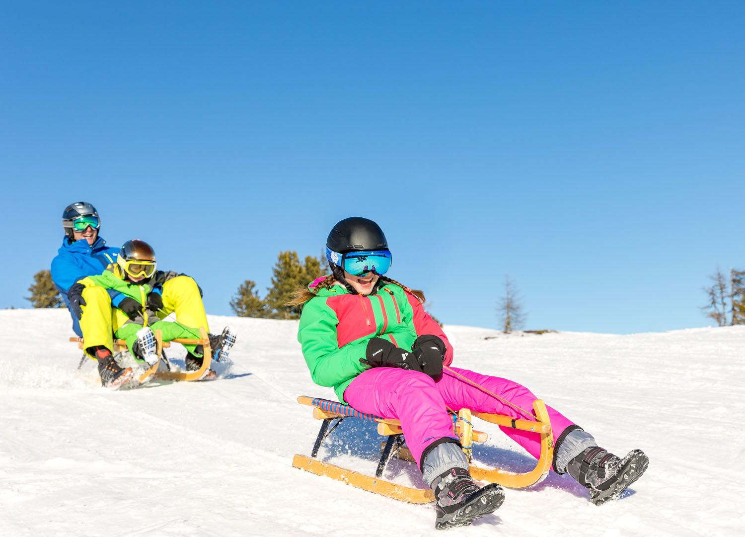 Winter Rodeln Schlittenfahren Fanningberg Lungau Urlaub